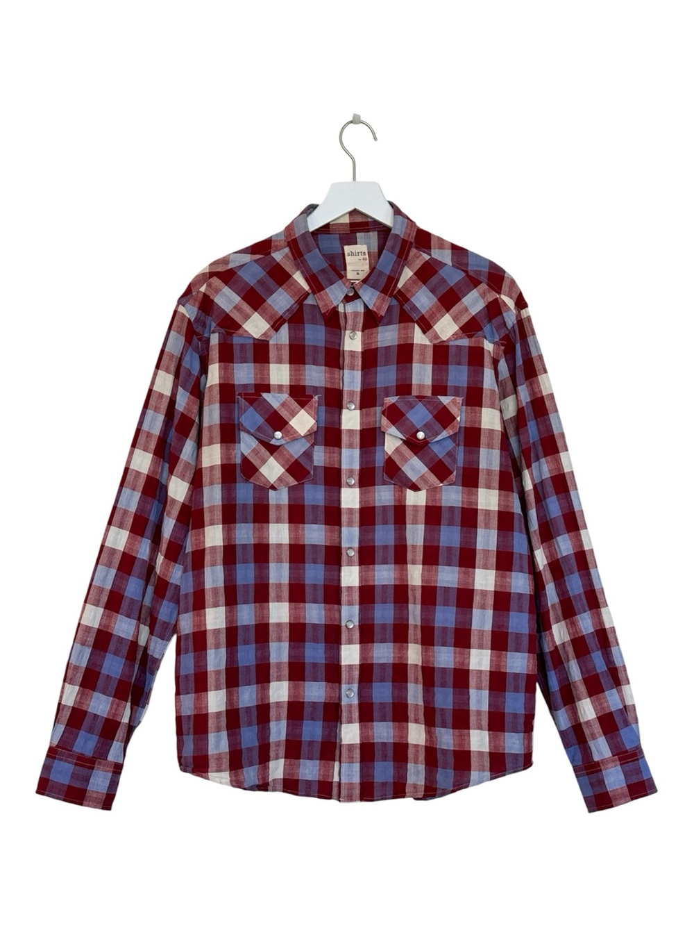 AG Adriano Goldschmied 100% Cotton Pearl Snap Rodeo Western Plaid Shirt Size XL